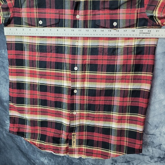 Larry Mahan Cowboy Collection Mens Shirt SZ M Multi Color Plaid Long Sleeve - Picture 5 of 11